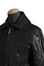 希少 新品 イサムカタヤマ バックラッシュ The LINE / イタリーカーフ 二段染め 襟付きブルゾン T-148 / size M (BLACK)