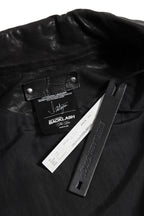 希少 新品 イサムカタヤマ バックラッシュ The LINE / イタリーカーフ 二段染め 襟付きブルゾン T-148 / size M (BLACK)