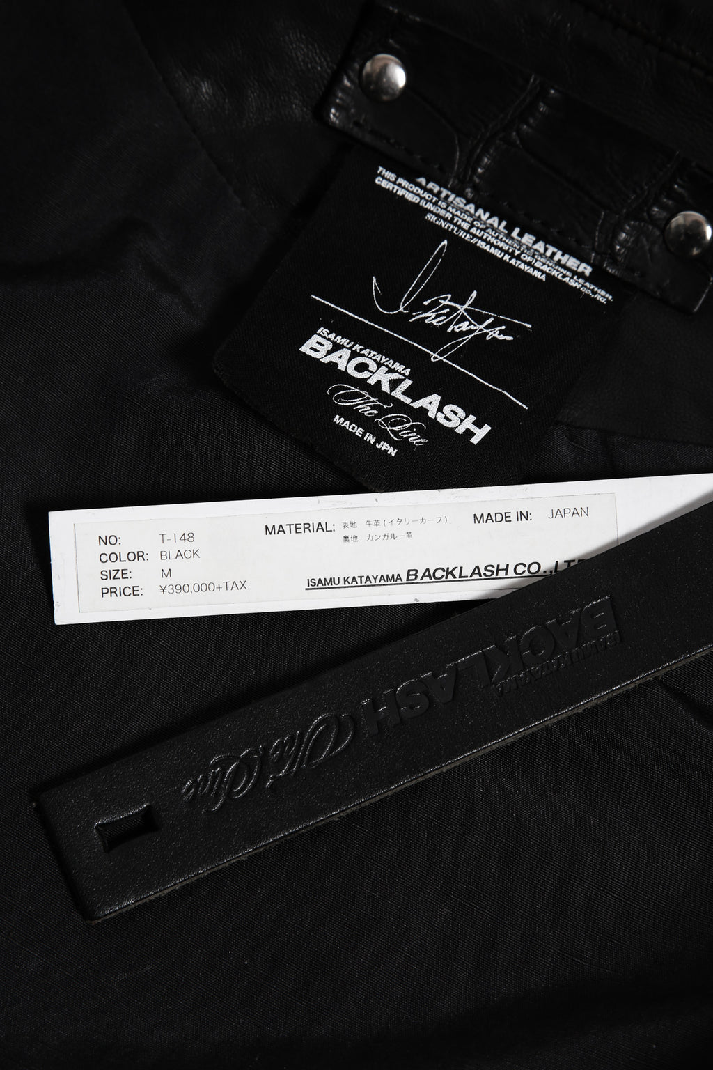 希少 新品 イサムカタヤマ バックラッシュ The LINE / イタリーカーフ 二段染め 襟付きブルゾン T-148 / size M (BLACK)