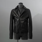 m.a+ エムエークロス / 23SS 美品 Silver Crosses Sleeve Diagonal Zip Biker Jacket / J1/S+/SY1.0 / GUIDI CALF / レザー ジャケット / size 48 (BLACK) maurizio amadei