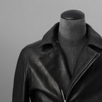 m.a+ エムエークロス / 23SS 美品 Silver Crosses Sleeve Diagonal Zip Biker Jacket / J1/S+/SY1.0 / GUIDI CALF / レザー ジャケット / size 48 (BLACK) maurizio amadei