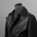 m.a+ エムエークロス / 23SS 美品 Silver Crosses Sleeve Diagonal Zip Biker Jacket / J1/S+/SY1.0 / GUIDI CALF / レザー ジャケット / size 48 (BLACK) maurizio amadei