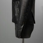 m.a+ エムエークロス / 23SS 美品 Silver Crosses Sleeve Diagonal Zip Biker Jacket / J1/S+/SY1.0 / GUIDI CALF / レザー ジャケット / size 48 (BLACK) maurizio amadei