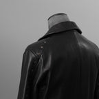 m.a+ エムエークロス / 23SS 美品 Silver Crosses Sleeve Diagonal Zip Biker Jacket / J1/S+/SY1.0 / GUIDI CALF / レザー ジャケット / size 48 (BLACK) maurizio amadei