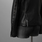 m.a+ エムエークロス / 23SS 美品 Silver Crosses Sleeve Diagonal Zip Biker Jacket / J1/S+/SY1.0 / GUIDI CALF / レザー ジャケット / size 48 (BLACK) maurizio amadei