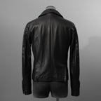 m.a+ エムエークロス / 23SS 美品 Silver Crosses Sleeve Diagonal Zip Biker Jacket / J1/S+/SY1.0 / GUIDI CALF / レザー ジャケット / size 48 (BLACK) maurizio amadei