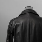 m.a+ エムエークロス / 23SS 美品 Silver Crosses Sleeve Diagonal Zip Biker Jacket / J1/S+/SY1.0 / GUIDI CALF / レザー ジャケット / size 48 (BLACK) maurizio amadei