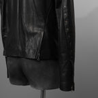 m.a+ エムエークロス / 23SS 美品 Silver Crosses Sleeve Diagonal Zip Biker Jacket / J1/S+/SY1.0 / GUIDI CALF / レザー ジャケット / size 48 (BLACK) maurizio amadei