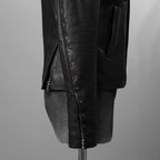 m.a+ エムエークロス / 23SS 美品 Silver Crosses Sleeve Diagonal Zip Biker Jacket / J1/S+/SY1.0 / GUIDI CALF / レザー ジャケット / size 48 (BLACK) maurizio amadei