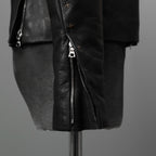 m.a+ エムエークロス / 23SS 美品 Silver Crosses Sleeve Diagonal Zip Biker Jacket / J1/S+/SY1.0 / GUIDI CALF / レザー ジャケット / size 48 (BLACK) maurizio amadei