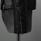 m.a+ エムエークロス / 23SS 美品 Silver Crosses Sleeve Diagonal Zip Biker Jacket / J1/S+/SY1.0 / GUIDI CALF / レザー ジャケット / size 48 (BLACK) maurizio amadei