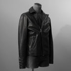 m.a+ エムエークロス / 23SS 美品 Silver Crosses Sleeve Diagonal Zip Biker Jacket / J1/S+/SY1.0 / GUIDI CALF / レザー ジャケット / size 48 (BLACK) maurizio amadei