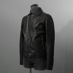 m.a+ エムエークロス / 23SS 美品 Silver Crosses Sleeve Diagonal Zip Biker Jacket / J1/S+/SY1.0 / GUIDI CALF / レザー ジャケット / size 48 (BLACK) maurizio amadei