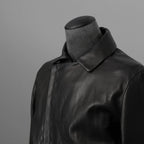 m.a+ エムエークロス / 23SS 美品 Silver Crosses Sleeve Diagonal Zip Biker Jacket / J1/S+/SY1.0 / GUIDI CALF / レザー ジャケット / size 48 (BLACK) maurizio amadei