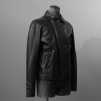 m.a+ エムエークロス / 23SS 美品 Silver Crosses Sleeve Diagonal Zip Biker Jacket / J1/S+/SY1.0 / GUIDI CALF / レザー ジャケット / size 48 (BLACK) maurizio amadei