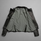 m.a+ エムエークロス / 23SS 美品 Silver Crosses Sleeve Diagonal Zip Biker Jacket / J1/S+/SY1.0 / GUIDI CALF / レザー ジャケット / size 48 (BLACK) maurizio amadei