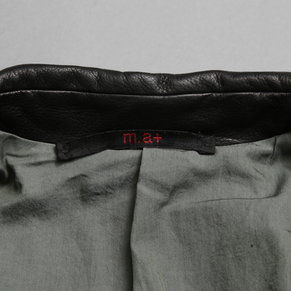 m.a+ エムエークロス / 23SS 美品 Silver Crosses Sleeve Diagonal Zip Biker Jacket / J1/S+/SY1.0 / GUIDI CALF / レザー ジャケット / size 48 (BLACK) maurizio amadei