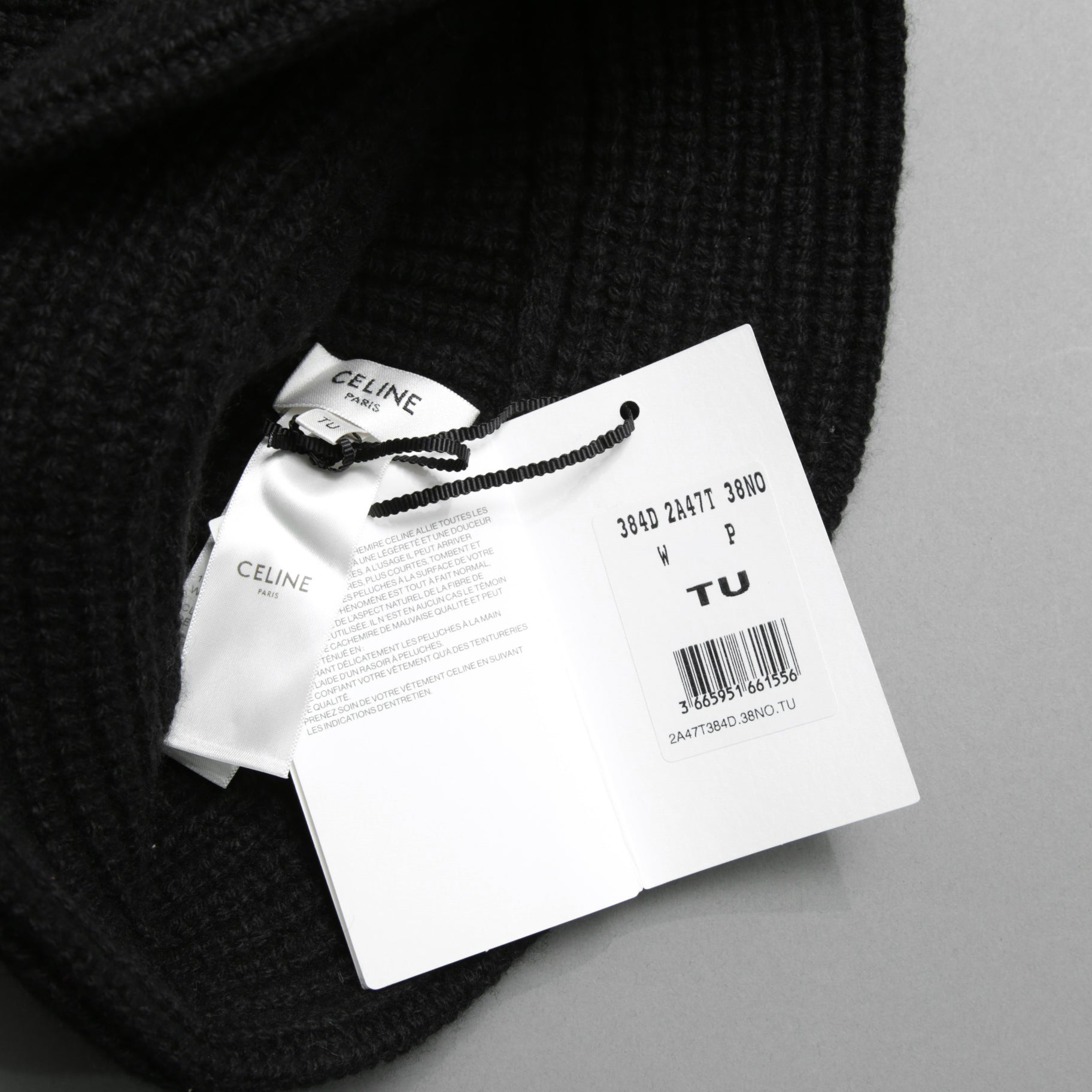 新品 CELINE セリーヌ / シームレス カシミア クロシェハット / バケットハット / 2A47T384D / one size (BLACK)