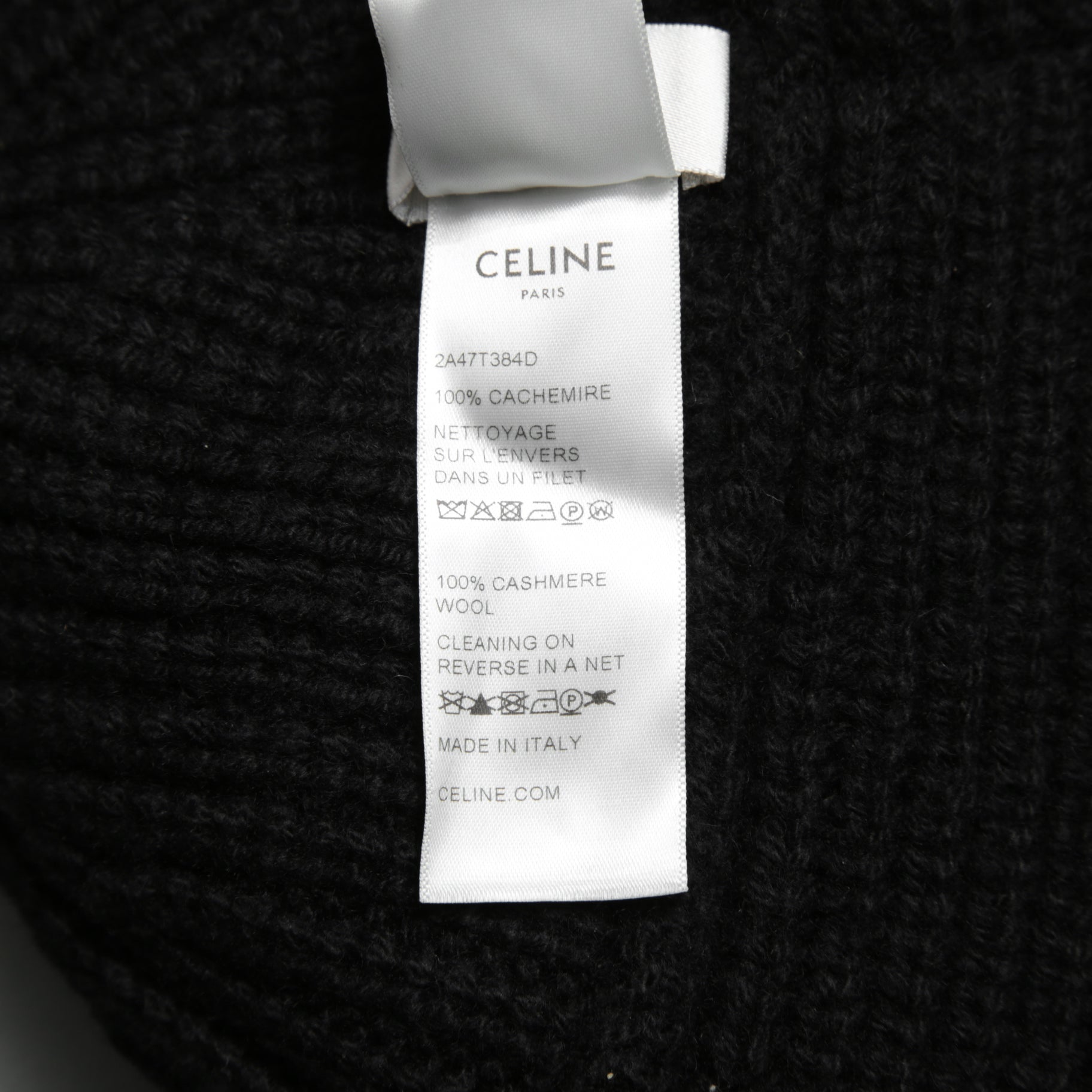新品 CELINE セリーヌ / シームレス カシミア クロシェハット / バケットハット / 2A47T384D / one size (BLACK)