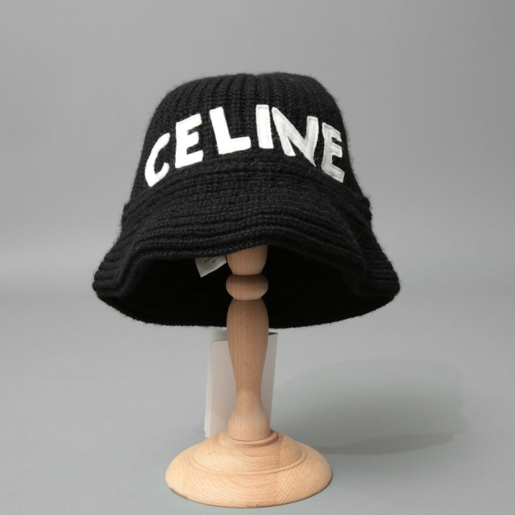 新品 CELINE セリーヌ / シームレス カシミア クロシェハット / バケットハット / 2A47T384D / one size (BLACK)