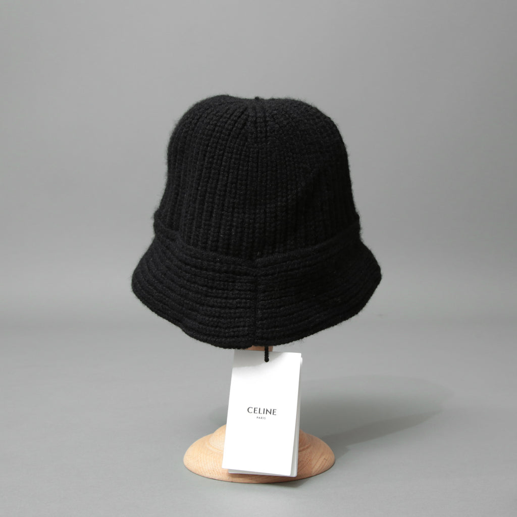 新品 CELINE セリーヌ / シームレス カシミア クロシェハット / バケットハット / 2A47T384D / one size (BLACK)