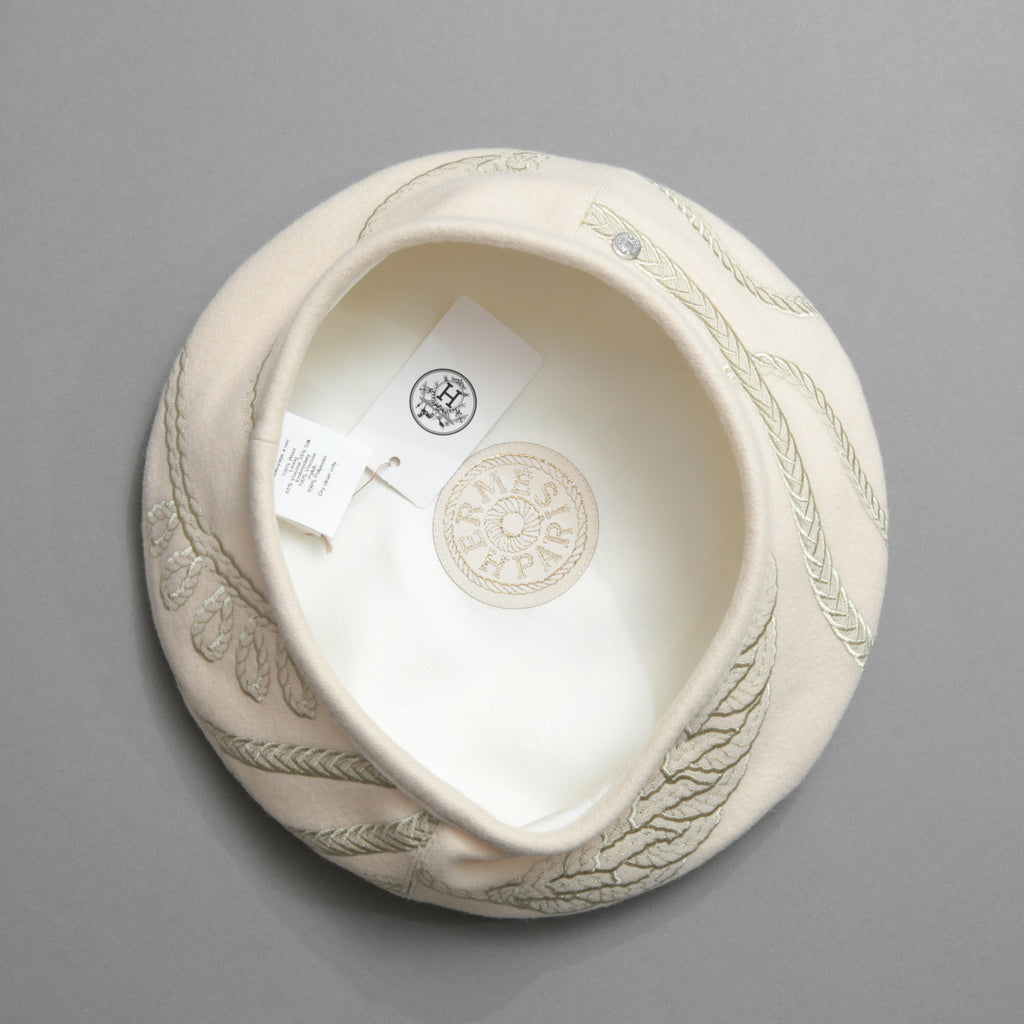 新品 HERMES エルメス / 2023年商品 サントノーレ アン フィネス / ベレー帽 / size 57 (アイボリー)