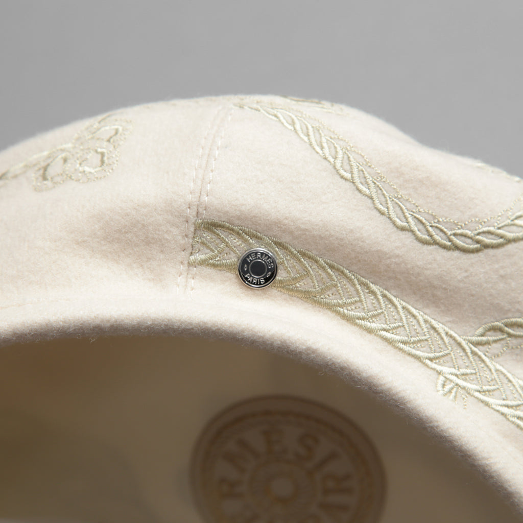 新品 HERMES エルメス / 2023年商品 サントノーレ アン フィネス / ベレー帽 / size 57 (アイボリー)