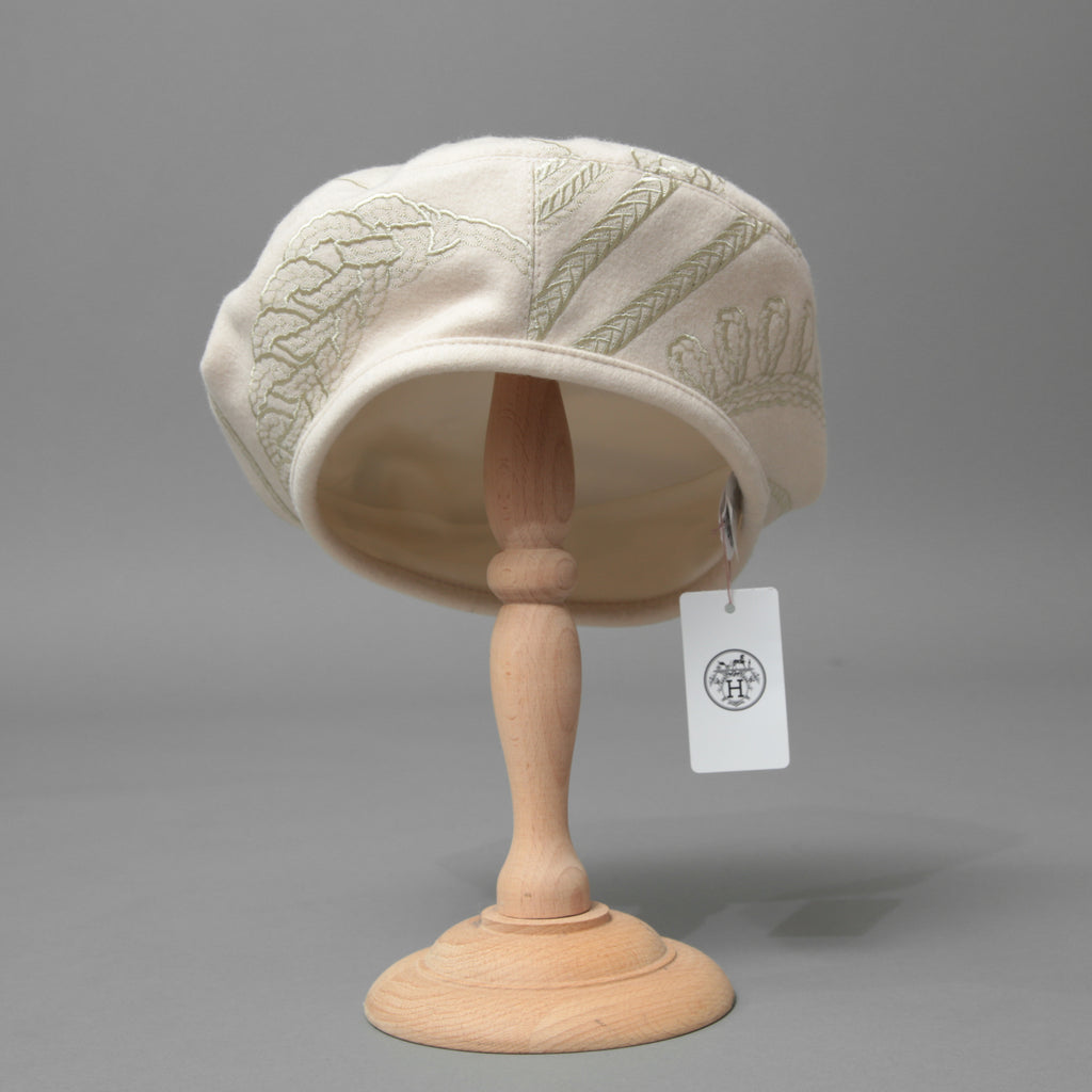 新品 HERMES エルメス / 2023年商品 サントノーレ アン フィネス / ベレー帽 / size 57 (アイボリー)