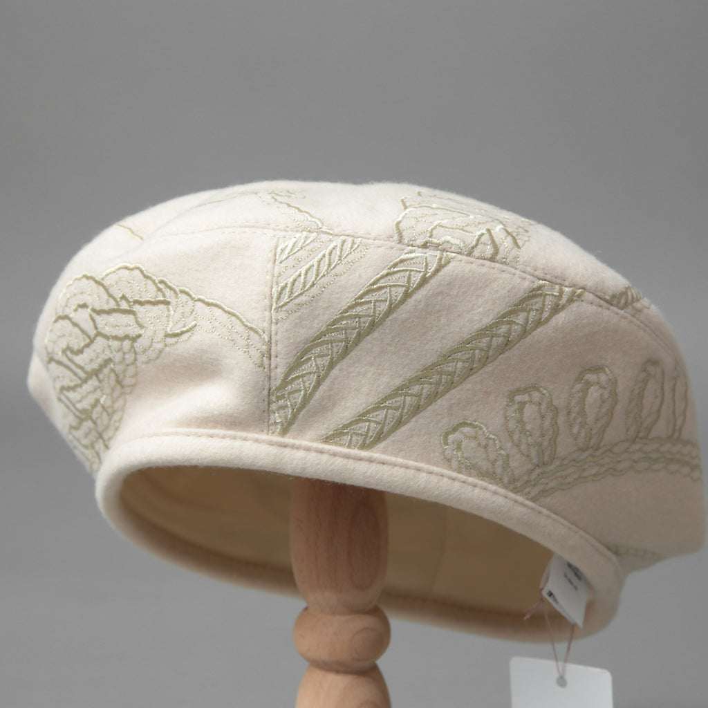 新品 HERMES エルメス / 2023年商品 サントノーレ アン フィネス / ベレー帽 / size 57 (アイボリー)