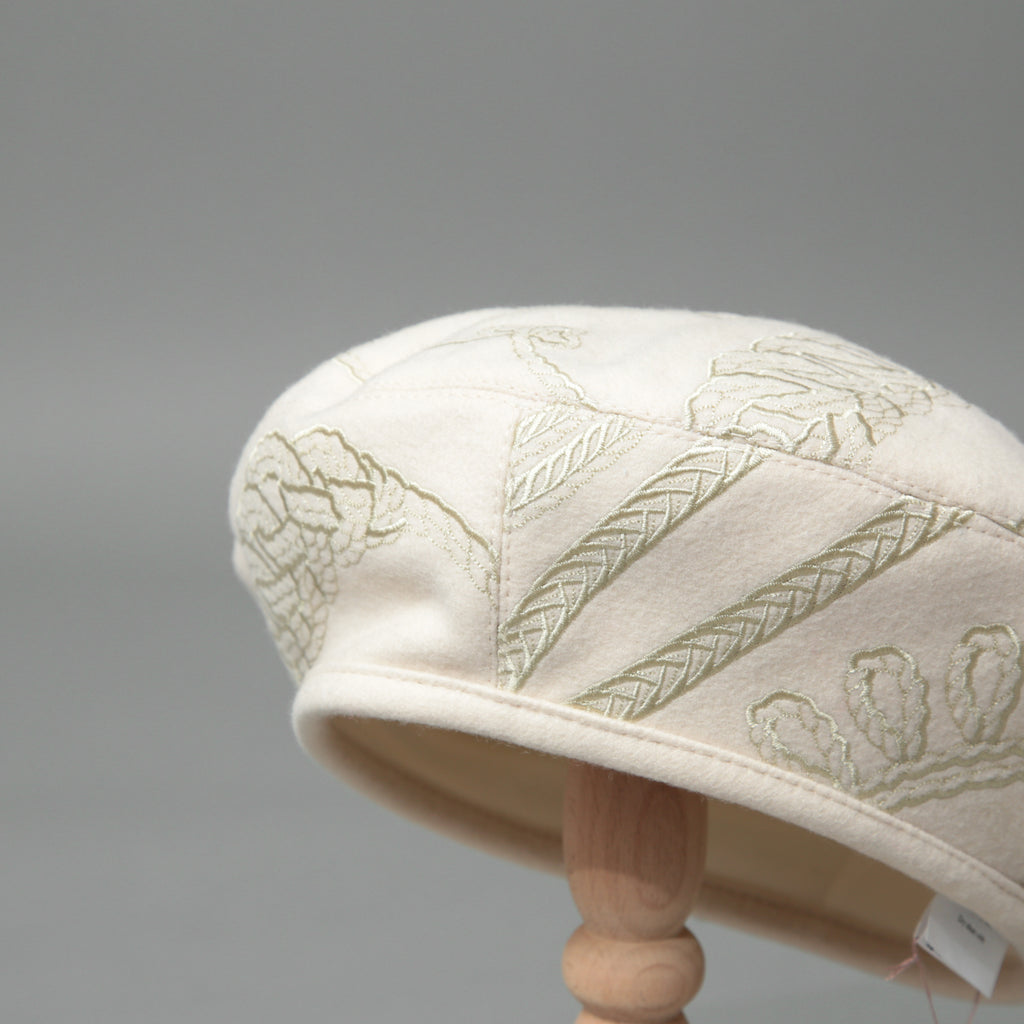 新品 HERMES エルメス / 2023年商品 サントノーレ アン フィネス / ベレー帽 / size 57 (アイボリー)