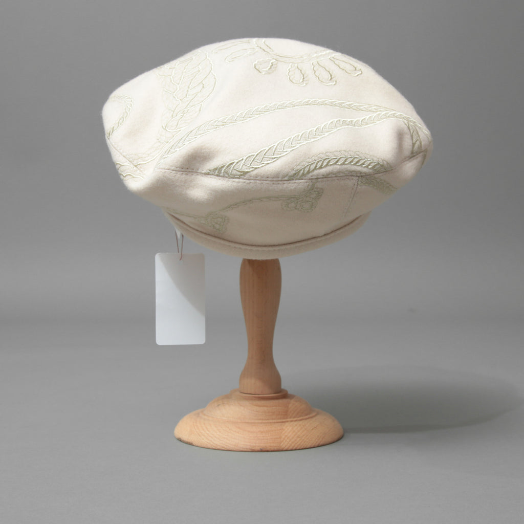 新品 HERMES エルメス / 2023年商品 サントノーレ アン フィネス / ベレー帽 / size 57 (アイボリー)