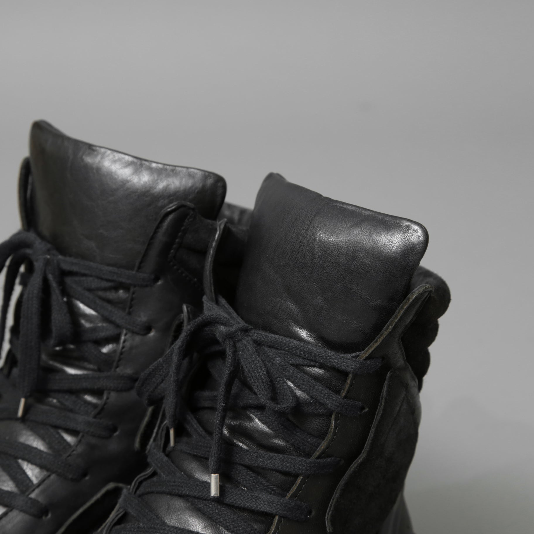 BORIS BIDJAN SABERI ボリス ビジャン サベリ / 16SS BAMBA 4 / HIGH / OBJECT DYED LAMB LEATHER / ラムレザー スニーカー / size 41 (26cm) BLACK