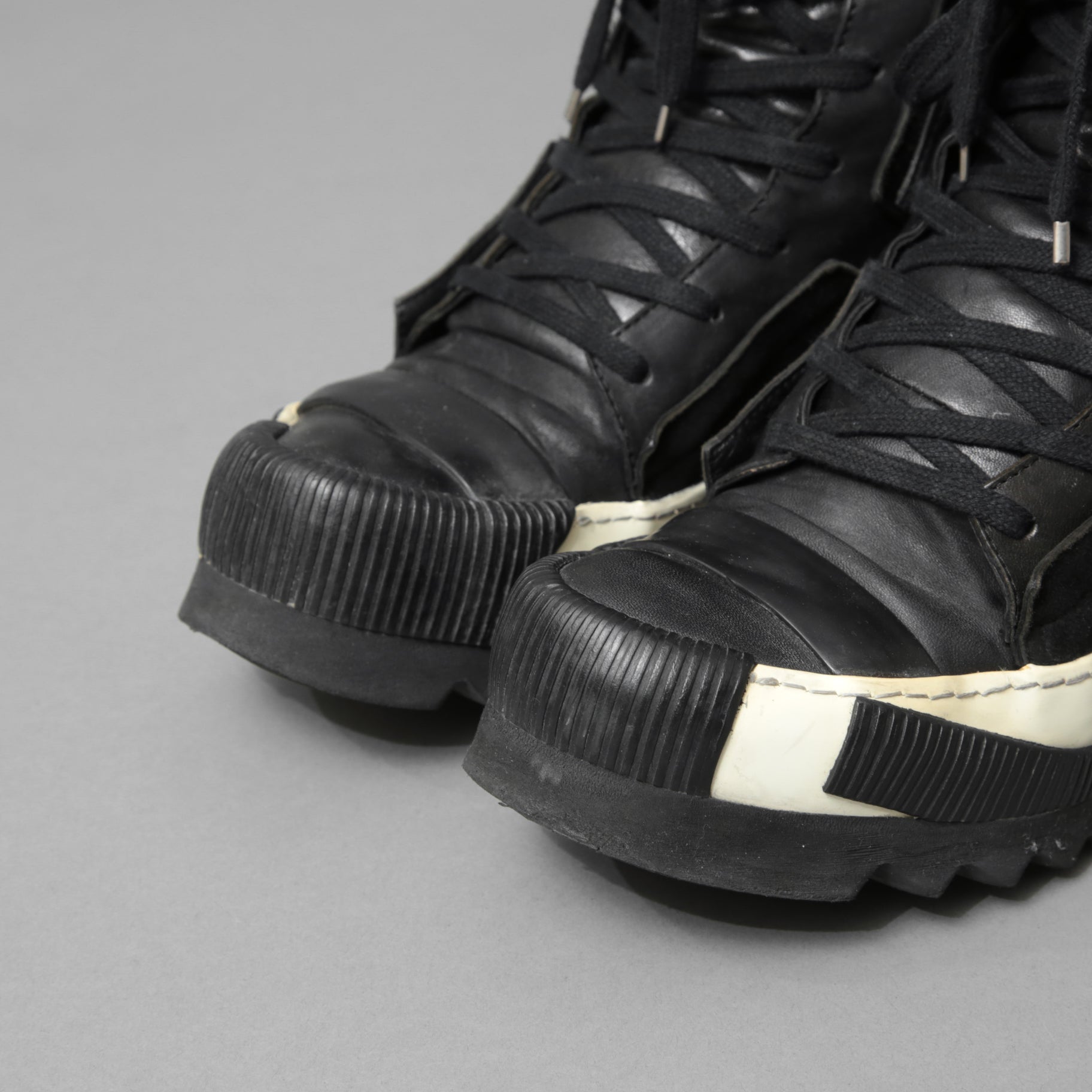 BORIS BIDJAN SABERI ボリス ビジャン サベリ / 16SS BAMBA 4 / HIGH / OBJECT DYED LAMB LEATHER / ラムレザー スニーカー / size 41 (26cm) BLACK