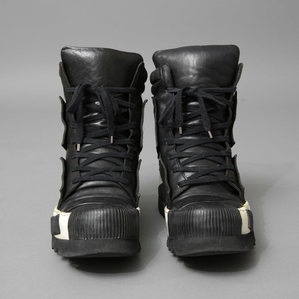 BORIS BIDJAN SABERI ボリス ビジャン サベリ / 16SS BAMBA 4 / HIGH / OBJECT DYED LAMB LEATHER / ラムレザー スニーカー / size 41 (26cm) BLACK