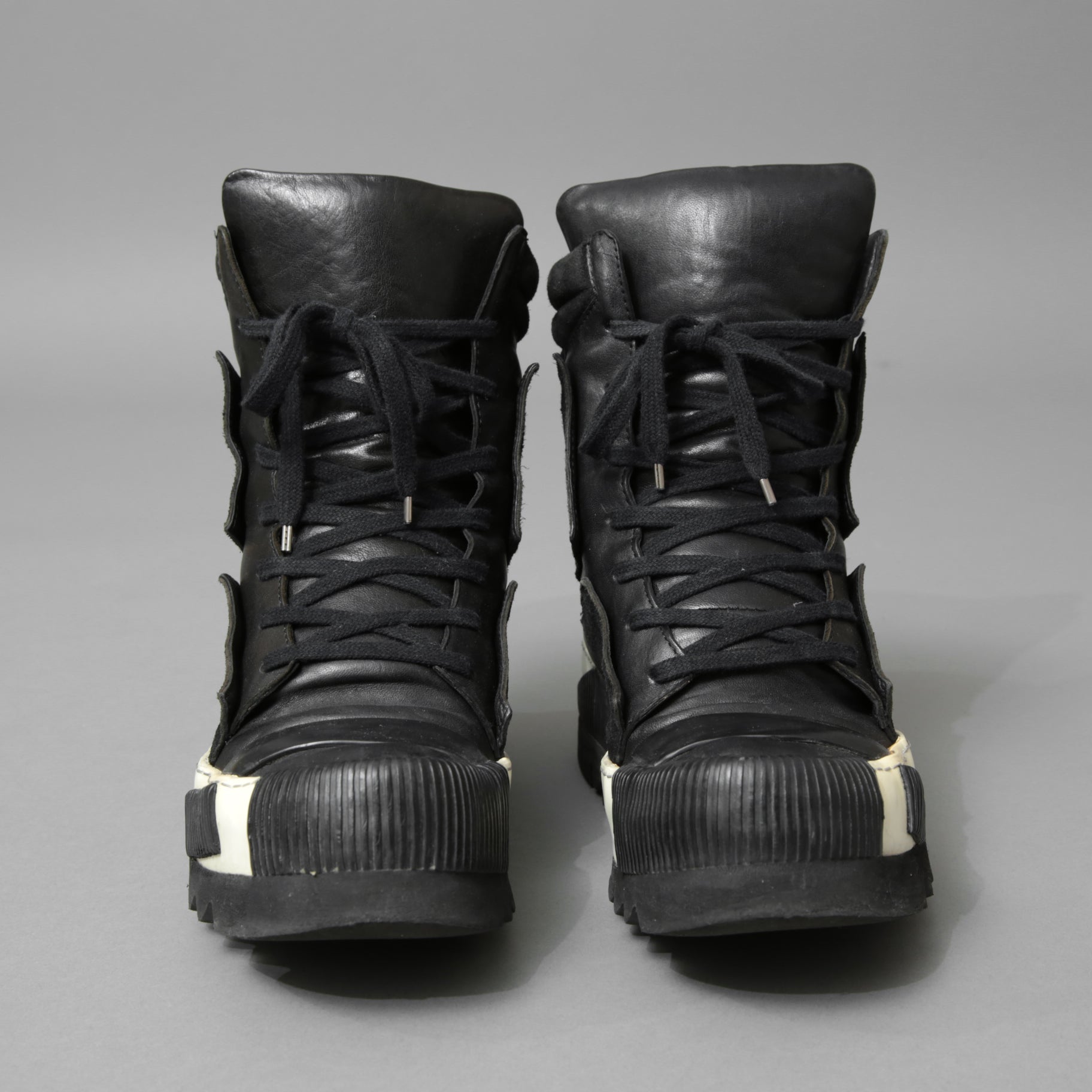 BORIS BIDJAN SABERI ボリス ビジャン サベリ / 16SS BAMBA 4 / HIGH / OBJECT DYED LAMB LEATHER / ラムレザー スニーカー / size 41 (26cm) BLACK