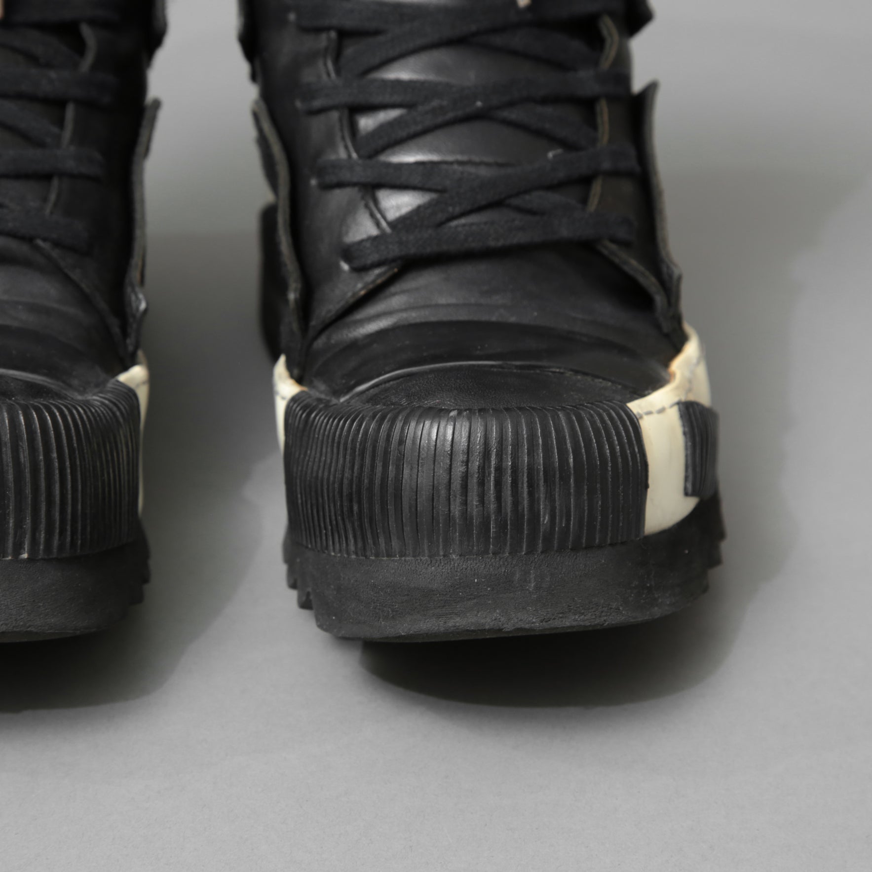 BORIS BIDJAN SABERI ボリス ビジャン サベリ / 16SS BAMBA 4 / HIGH / OBJECT DYED LAMB LEATHER / ラムレザー スニーカー / size 41 (26cm) BLACK