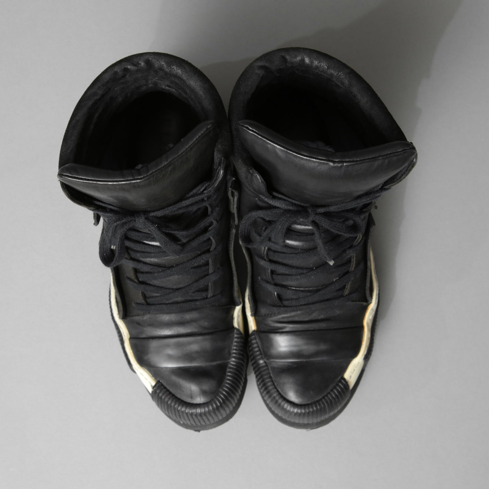 BORIS BIDJAN SABERI ボリス ビジャン サベリ / 16SS BAMBA 4 / HIGH / OBJECT DYED LAMB LEATHER / ラムレザー スニーカー / size 41 (26cm) BLACK