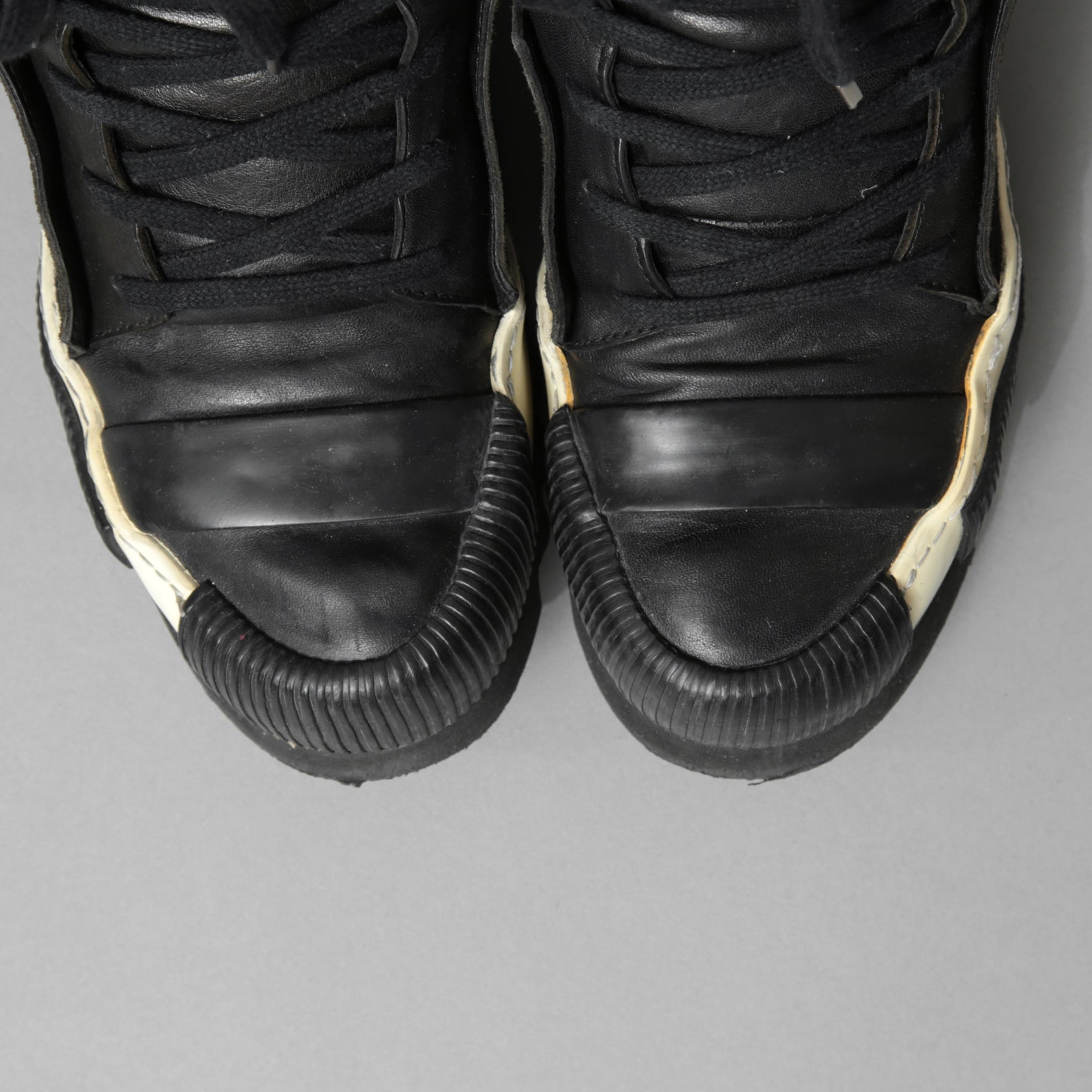 BORIS BIDJAN SABERI ボリス ビジャン サベリ / 16SS BAMBA 4 / HIGH / OBJECT DYED LAMB LEATHER / ラムレザー スニーカー / size 41 (26cm) BLACK