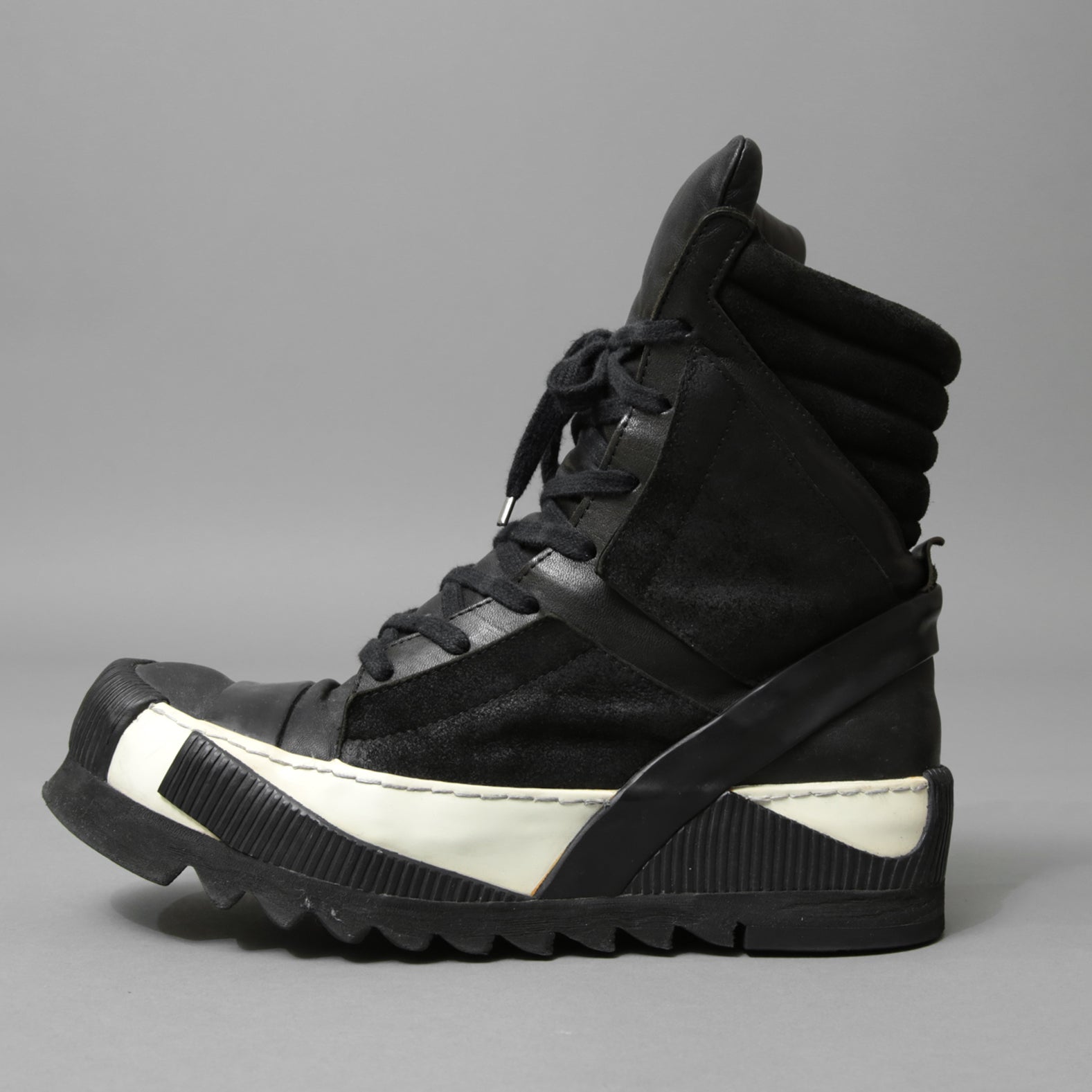 BORIS BIDJAN SABERI ボリス ビジャン サベリ / 16SS BAMBA 4 / HIGH / OBJECT DYED LAMB LEATHER / ラムレザー スニーカー / size 41 (26cm) BLACK