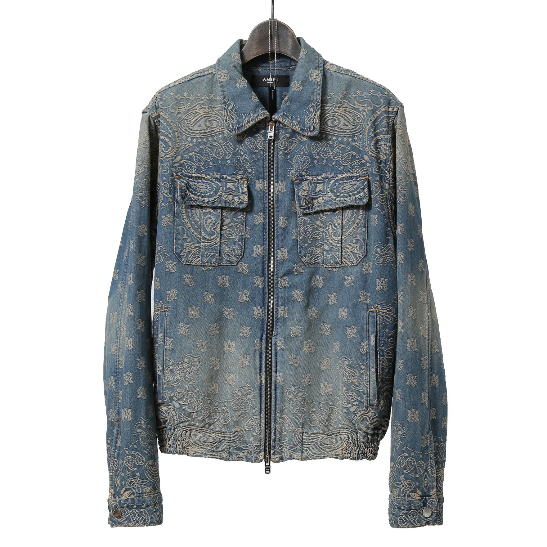 美品 AMIRI アミリ / Bandana Embroidery Denim Blouson / size M (INDIGO) バンダナ 総柄 刺繍 デニムジャケット