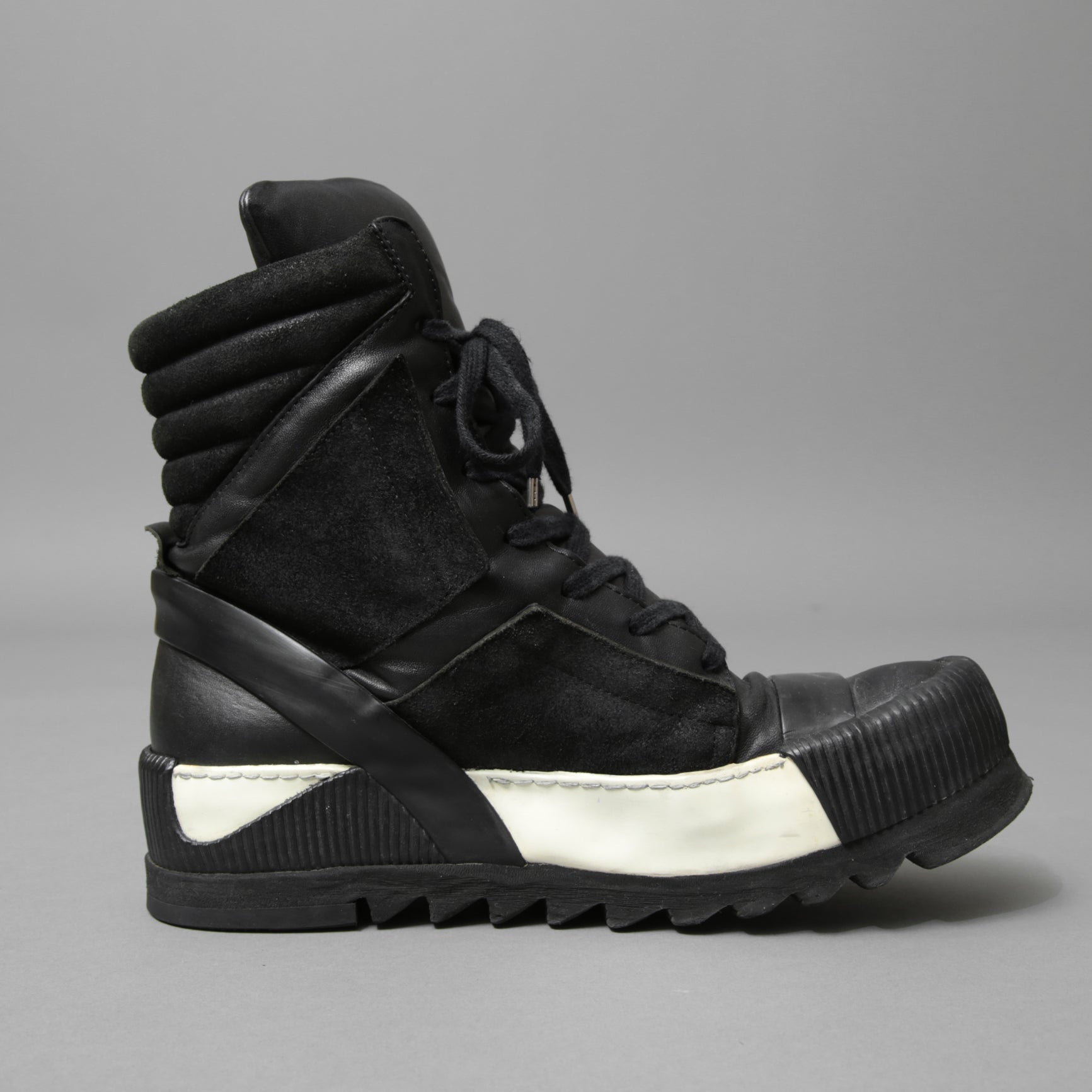 BORIS BIDJAN SABERI ボリス ビジャン サベリ / 16SS BAMBA 4 / HIGH / OBJECT DYED LAMB LEATHER / ラムレザー スニーカー / size 41 (26cm) BLACK