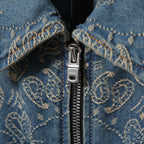 美品 AMIRI アミリ / Bandana Embroidery Denim Blouson / size M (INDIGO) バンダナ 総柄 刺繍 デニムジャケット