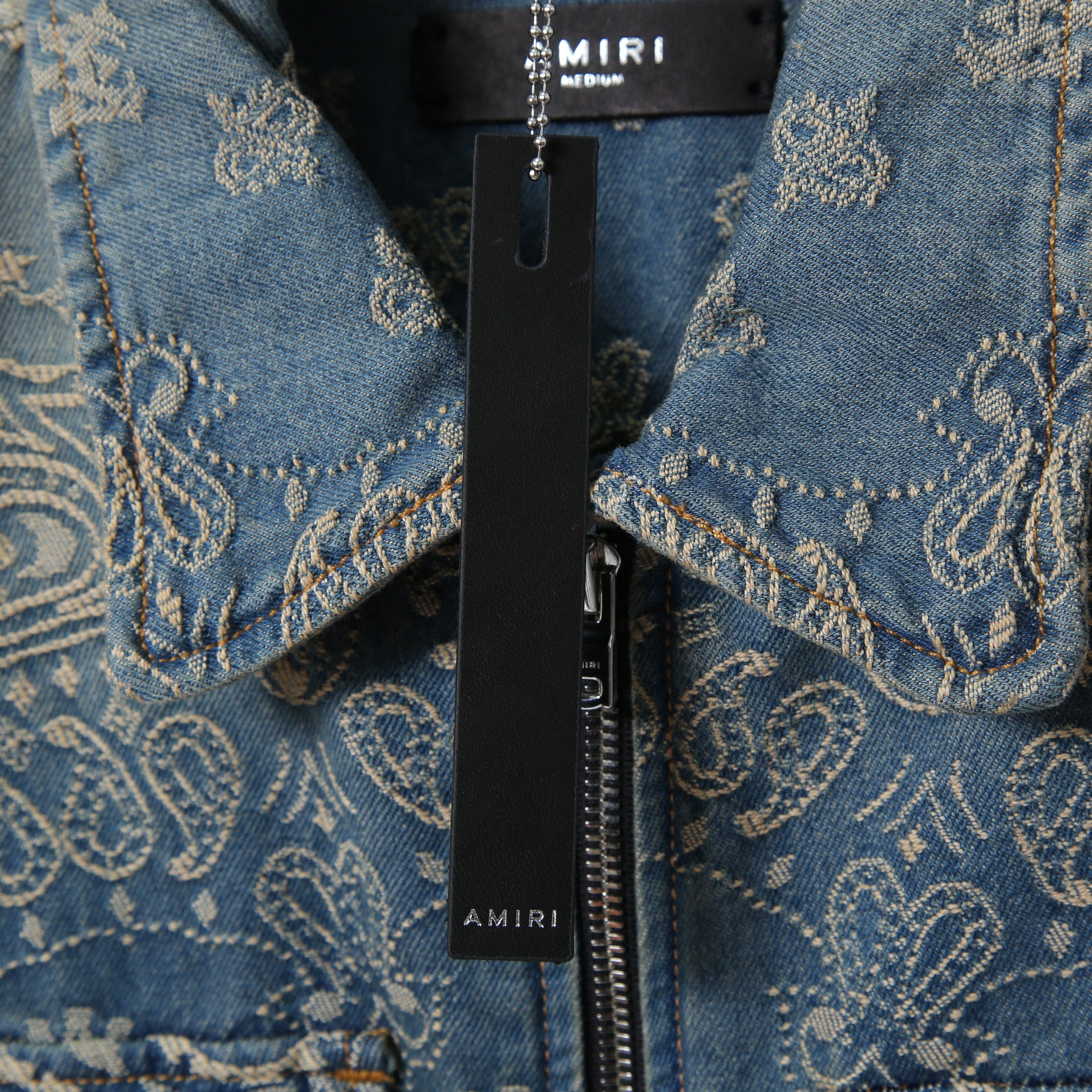 美品 AMIRI アミリ / Bandana Embroidery Denim Blouson / size M (INDIGO) バンダナ 総柄 刺繍 デニムジャケット