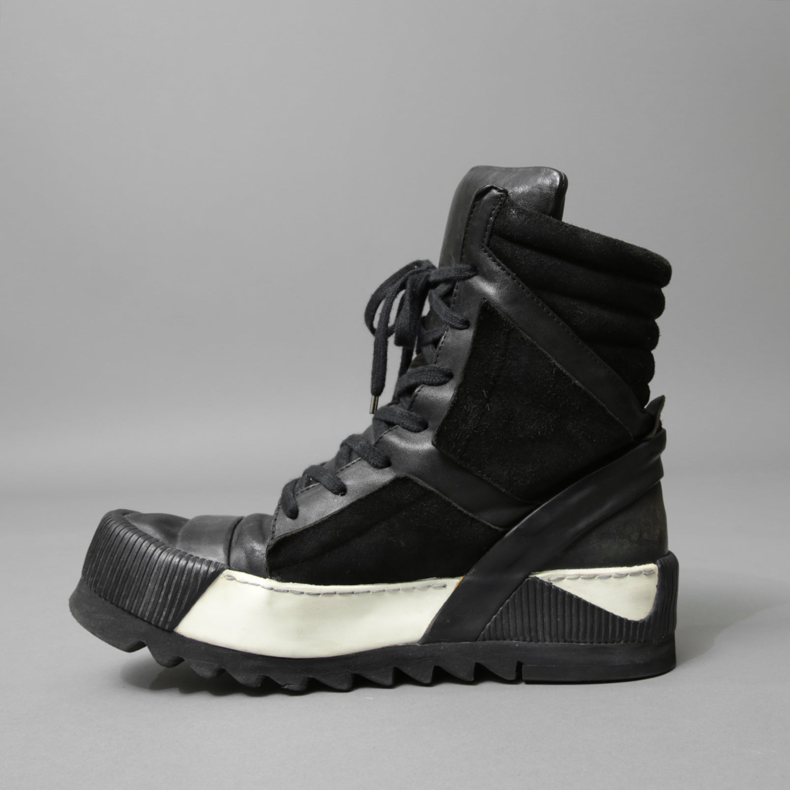 BORIS BIDJAN SABERI ボリス ビジャン サベリ / 16SS BAMBA 4 / HIGH / OBJECT DYED LAMB LEATHER / ラムレザー スニーカー / size 41 (26cm) BLACK