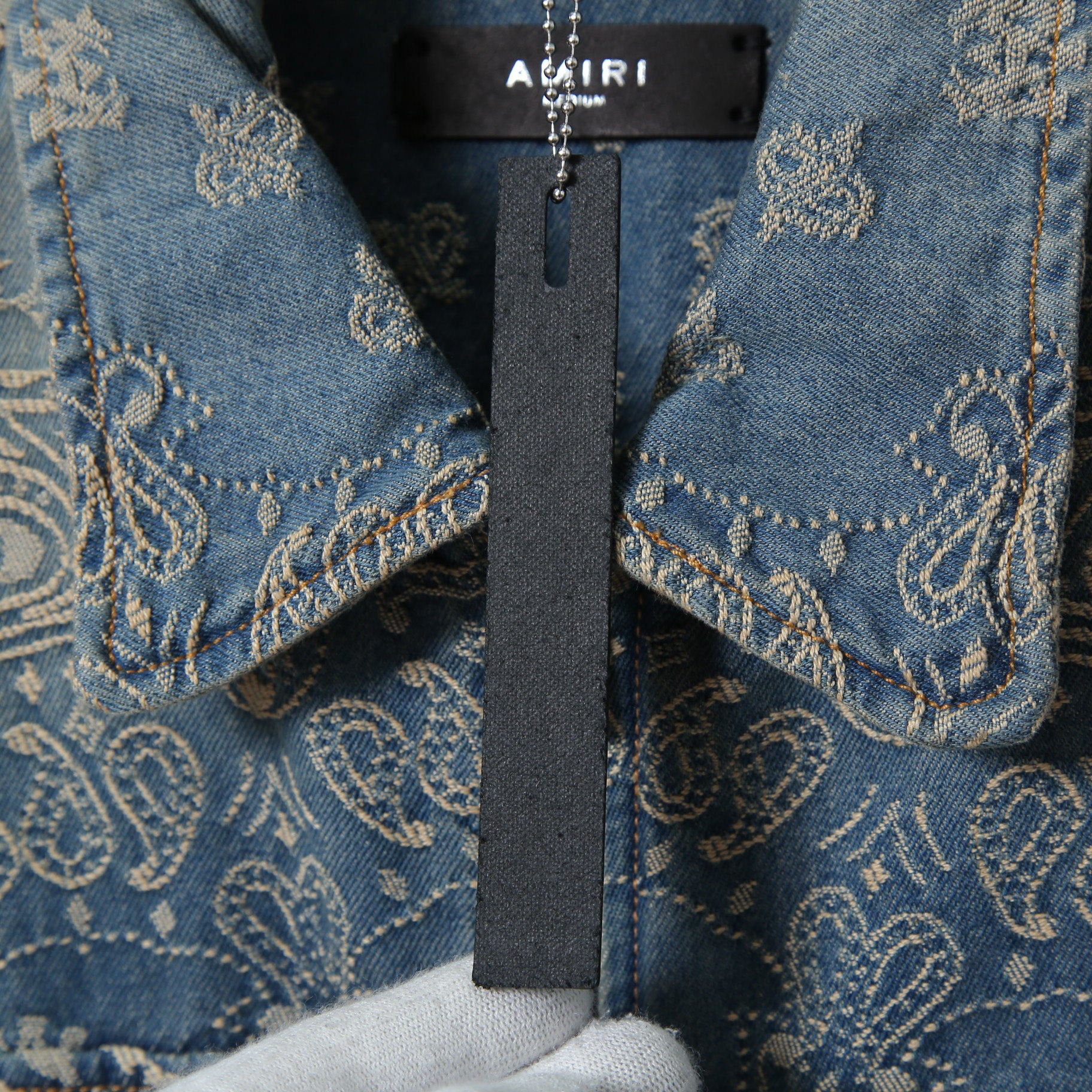 美品 AMIRI アミリ / Bandana Embroidery Denim Blouson / size M (INDIGO) バンダナ 総柄 刺繍 デニムジャケット