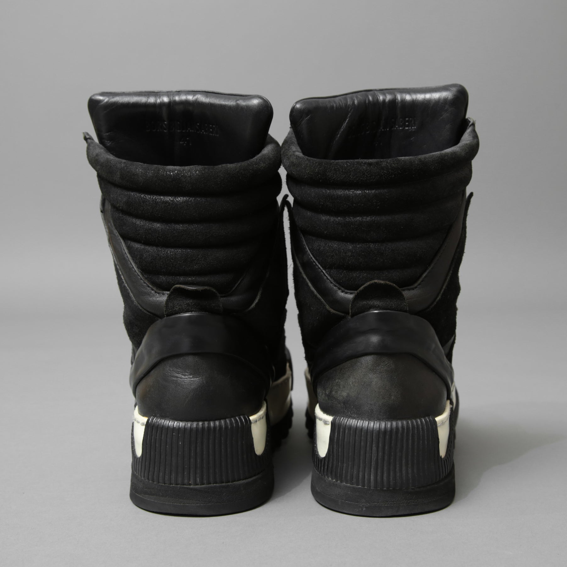 BORIS BIDJAN SABERI ボリス ビジャン サベリ / 16SS BAMBA 4 / HIGH / OBJECT DYED LAMB LEATHER / ラムレザー スニーカー / size 41 (26cm) BLACK