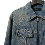 美品 AMIRI アミリ / Bandana Embroidery Denim Blouson / size M (INDIGO) バンダナ 総柄 刺繍 デニムジャケット