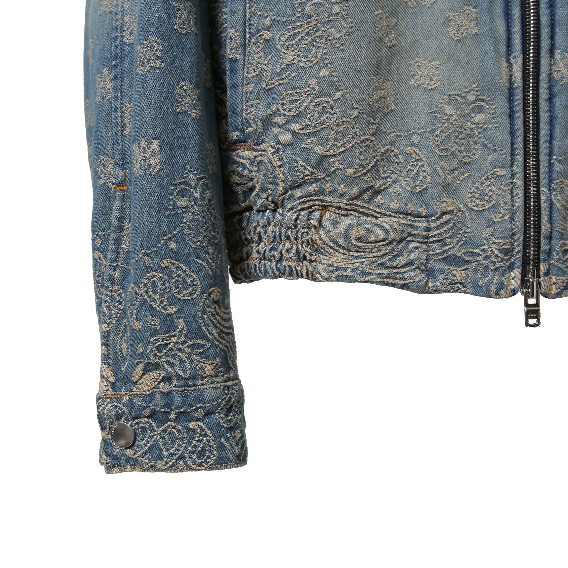 美品 AMIRI アミリ / Bandana Embroidery Denim Blouson / size M (INDIGO) バンダナ 総柄 刺繍 デニムジャケット