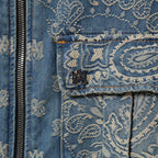 美品 AMIRI アミリ / Bandana Embroidery Denim Blouson / size M (INDIGO) バンダナ 総柄 刺繍 デニムジャケット