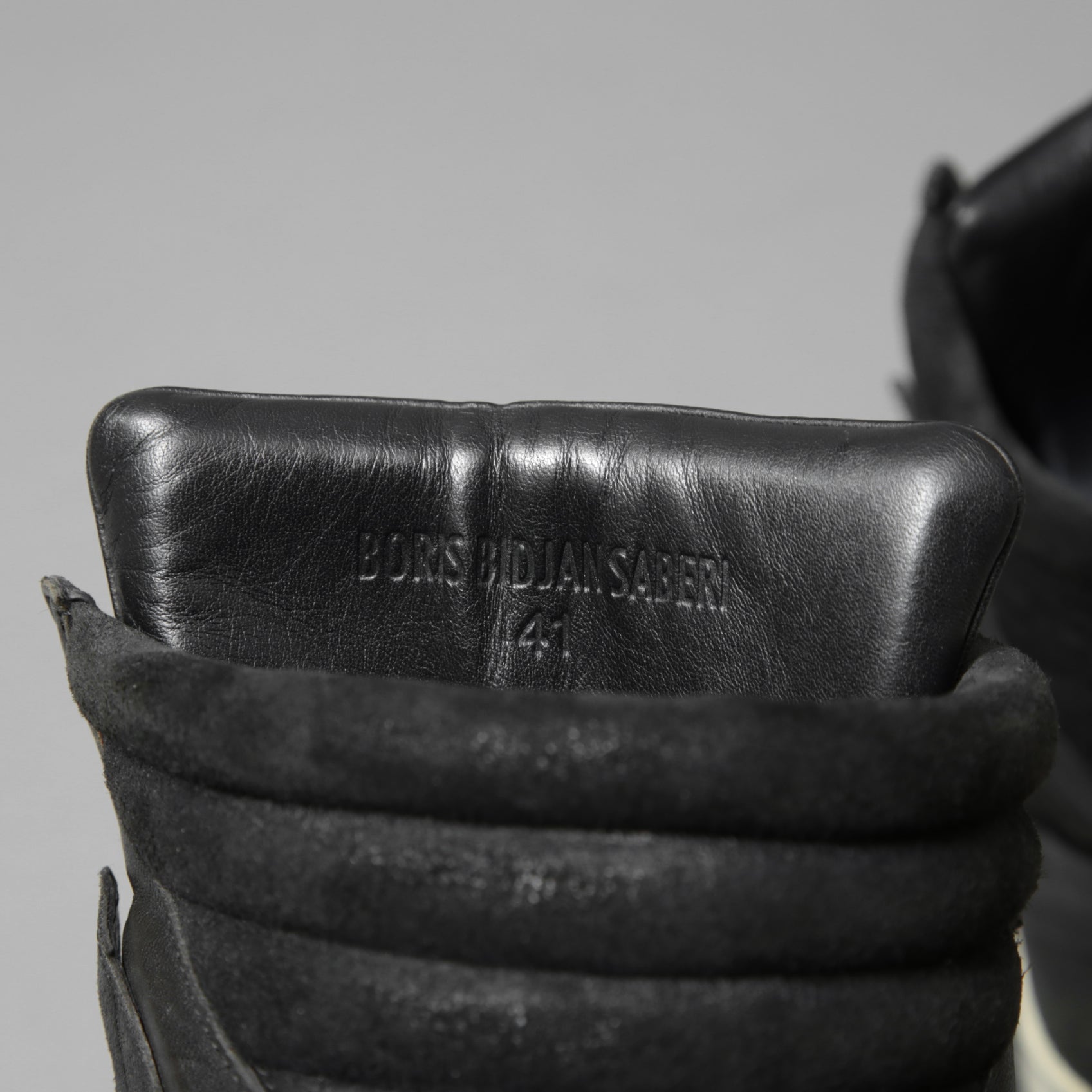 BORIS BIDJAN SABERI ボリス ビジャン サベリ / 16SS BAMBA 4 / HIGH / OBJECT DYED LAMB LEATHER / ラムレザー スニーカー / size 41 (26cm) BLACK